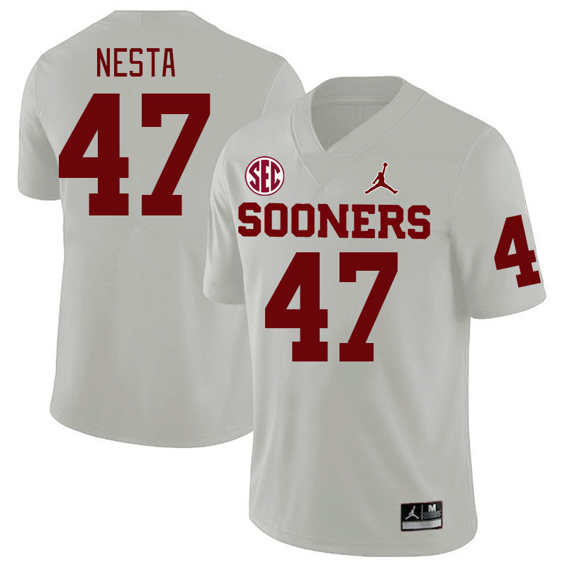Men #47 James Nesta Oklahoma Sooners 2024 SEC Conference College Football Jerseys-White